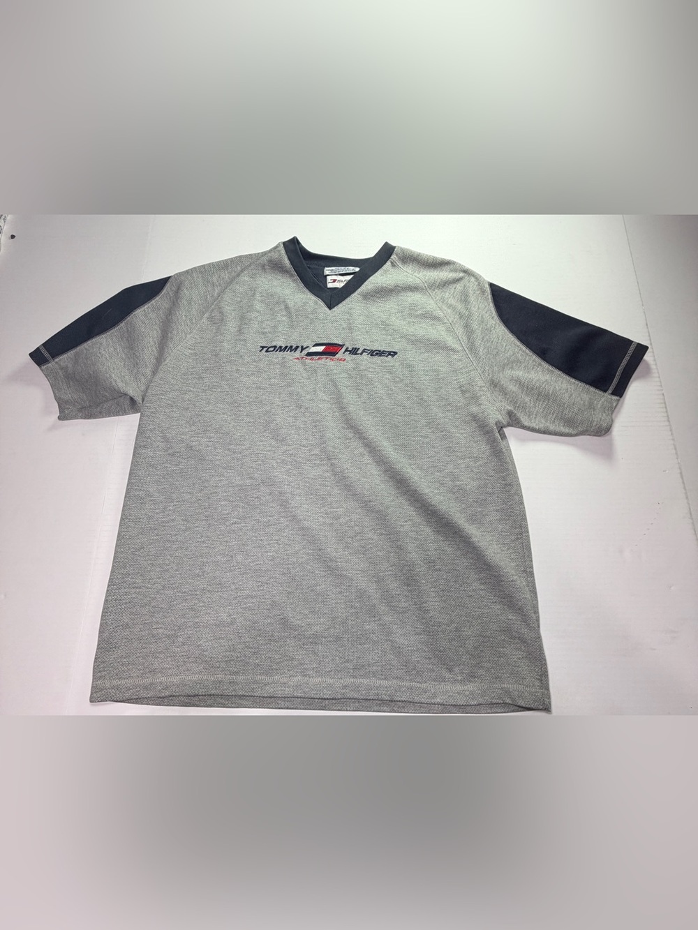 Vintage Tommy Hilfiger Athletics Mesh V Neck Shirt Y2K XXL